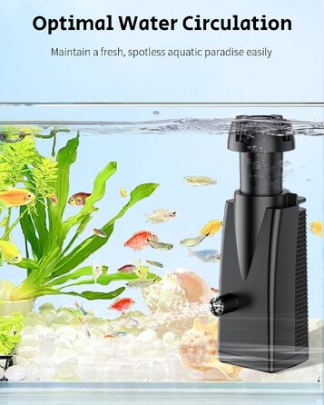 Скіммер для акваріума Pawfly 300 L/H 4W — поверхневий фільтр-насос для видалення масляної плівки та бруду (до 350 л), з біогубкою та присосками