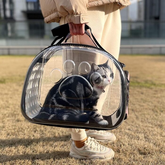 Переноска для тварин PetLike, авіа-допущена, прозора капсула, складана сумка для котів і малих собак