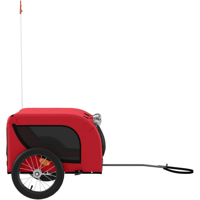 Причіп для велосипеда для собак, червоно-чорний, Oxford-Gewebe та залізо, LH99939