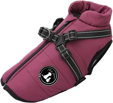 Зимова жилетка для собак - тепла жилетка для тварин, бавовна, з нагрудником (L, фіолетовий)