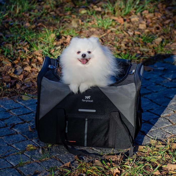 Переноска для собак та котів Ferplast Voyager M, чорна, 50x35x37 см, до 15 кг