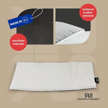 Килимок-ліжко для котів Rohrschneider з підігрівом, з антиковзною підкладкою, з тканини корд, 90 x 29 см (бежевий)