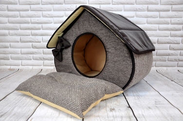 Ліжко-будиночок SjestaPupila для собак та котів, розмір S (30x30 см)