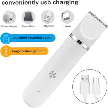 Набір для догляду за собакою вдома: машинка для стрижки, ножиці, інструменти для грумінгу. Підходить для собак, котів та цуценят. Білий колір