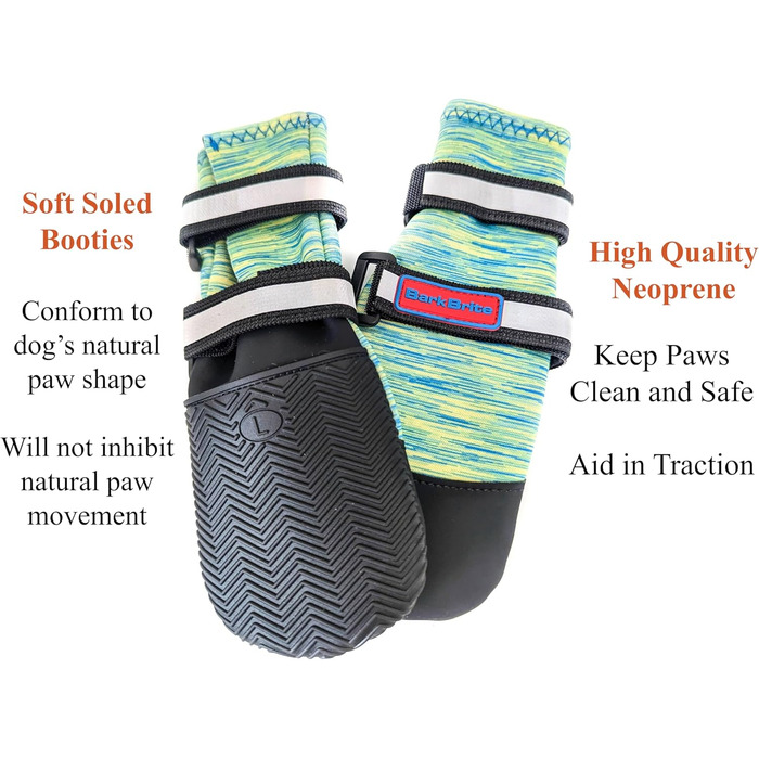 Чоботи для собак Bark Brite Allwetter Neopren, великий розмір, блакитний (з відбиваючими елементами)