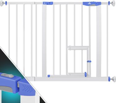 Захисне ворота KIDIZ® для дітей та домашніх тварин: безпечне огорожа для сходів, розширюване, без свердління, синього кольору (102-115 см)
