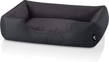 Ліжко для собак BedDog Zara, XL, 100 x 85 x 23 см, графіт - м'яке лежання та зручний знімний чохол