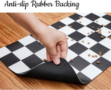 Ralxion Килимок для годування собак, вбираючий, шаховий принт, хакі, бежевий, 30,5 x 16*24 см