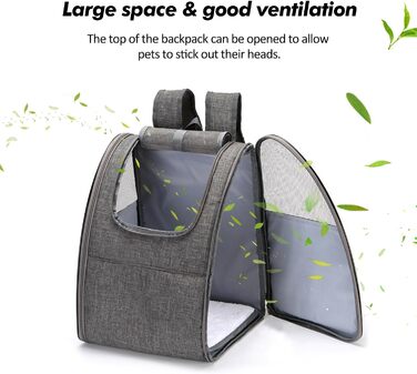 Рюкзак-переноска для кота/собаки PETCUTE: зручна та легка переноска для маленьких тварин. Зелений колір. Знімний килимок з флісу для прогулянок на природі.