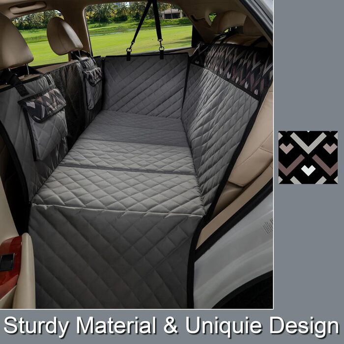 Захист сидіння авто для собак з твердим дном (Hängemattenbrücke) - сірий, для стандартних авто та SUV