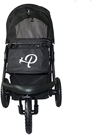 Petique Chinook Schwarz: розкішний візок для собак | Колеса 30 см, EVA, світловідбивачі | До 23 кг