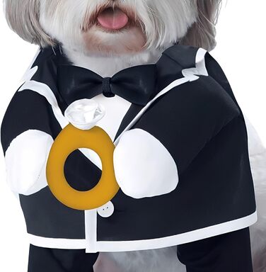 Костюм для собаки, нареченого, чорний/білий, розмір Small