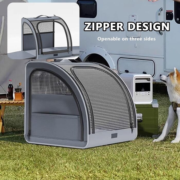 Транспортна переноска для собак та котів, авто-переноска для тварин з панорамним вікном 360°, оксфордська тканина, розмір L (50 x 48 x 49 см)