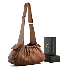 Сумочка для собак Noah & Paw до 10 кг, з регульованим ремінцем, м'яким хутром, подвійним замком безпеки, з веганської шкіри