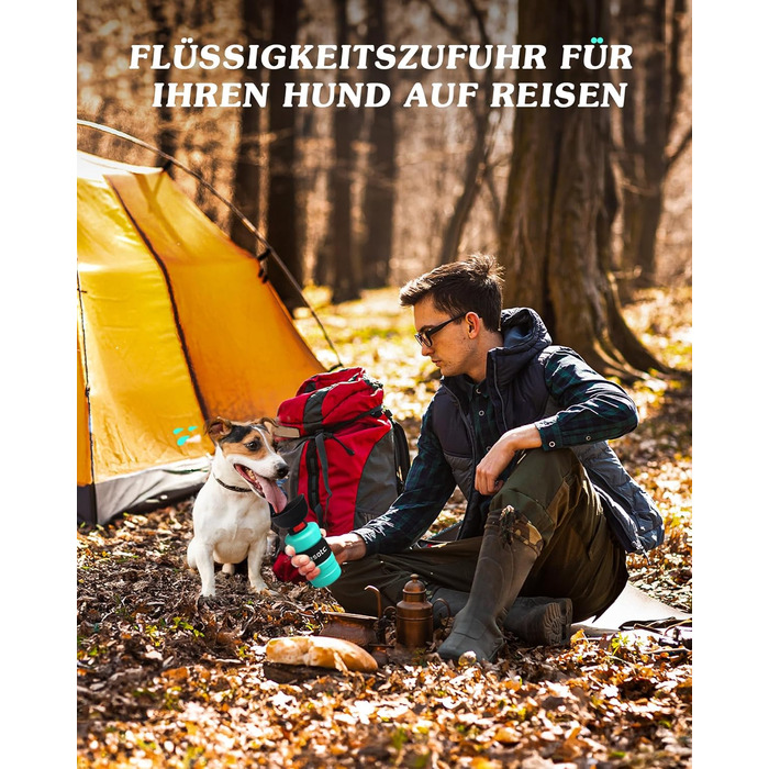 Складана пляшка для води для собак Lesotc 800 мл, вишнево-блакитна, для прогулянок, подорожей та кемпінгу