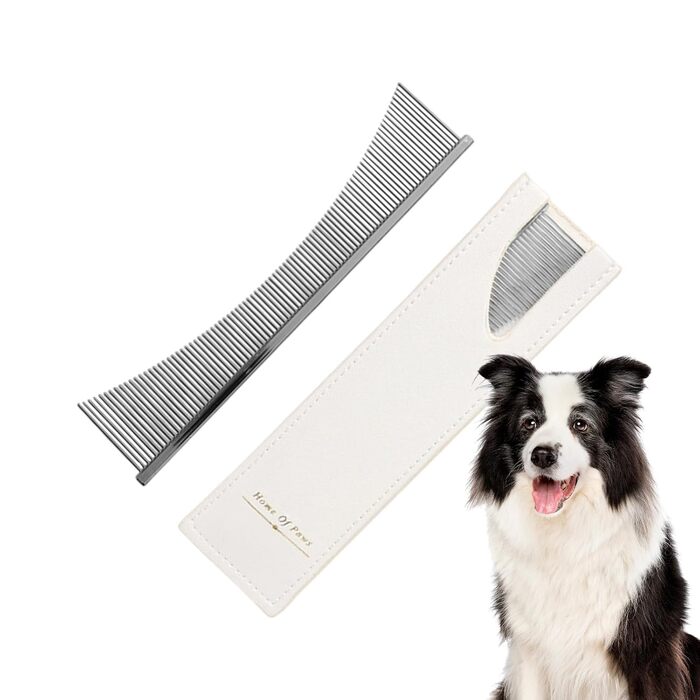 Щітка для котів Flohkamm - догляд за шерстю, аксесуари для домашніх тварин, підходить для собак, довгошерстих порід, щоденне використання, сезон линьки, цуценята, срібна