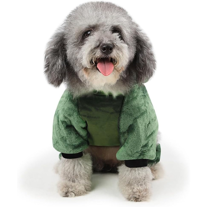 Костюм для собак FRCOLOR (зелений, L) - 3 шт. Динозавр, теплий матеріал, для свят та фотосесій