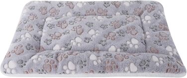 М'яка тепла підстилка для собак та котів з флісу, 69x52 см / 89x68 см, сіра лапка