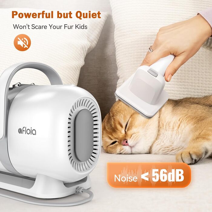 Професійна машинка для стрижки собак Afloia з пилососом, комплект догляду за домашніми тваринами, тиха машинка для собак та котів, професійна машинка для стрижки собак з 7 інструментами, об'єм 1.5л