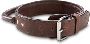 Преміум шкіряний нашийник для собак Джек Рассел з ручкою - міцний нашийник з натуральної шкіри буйвола Jack (L) (48.0-60.0см)