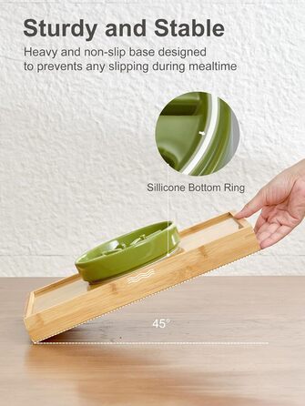 Миска для собак Slow Feeder з кераміки з антиковзним силіконовим краєм - миска-лабіринт для запобігання здуття та ожиріння (Apricot-S) Small Waves-Apricot