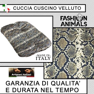 Овальне лежанка для тварин з велюру – М'яке собаче ліжко, не знімається – Пральна тварина в дизайні Animalier – Для собак та котів – Зроблено в Італії (Payton)