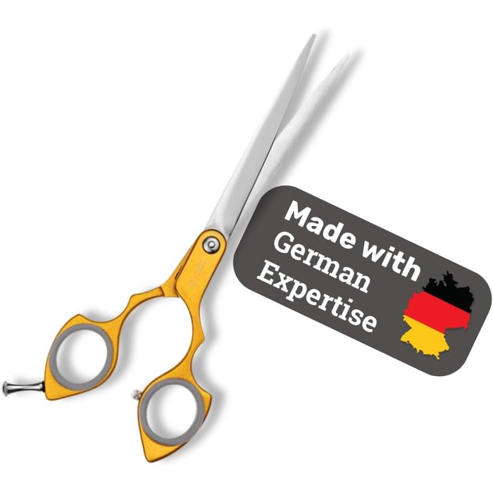 Ножиці для собак EHASO з нержавіючої сталі, 18 см, прямі, з алюмінієвою ручкою, золоті