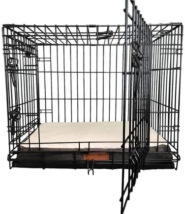 Водонепроникне ортопедичне ліжко для собак Ellie-Bo з піною-пам'яттю, для клітки/бокса, чорне (XXL, 122 см, 122x75x6 см, тільки накладка)