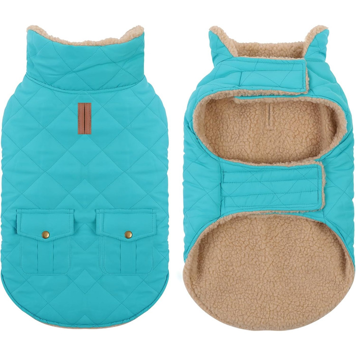 Зимова куртка для великих собак, вітронепроникна, для холодної погоди, одяг для домашніх тварин, снігозахисна куртка, для Golden Retriever, Labrador Retriever, Husky, розмір XL (Large, блакитна)