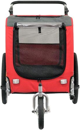 PAPILIOSHOP Причіп для собак та котів, візок для тварин, 3 розміри, стабільний, комфортний, практичний (Червоний)