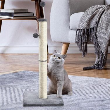 Котяча дряпка XXL 97 см: міцна колона з сизалю, м'який плюш, іграшковий м'ячик