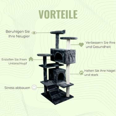 Дряпка для котів Mobiclinic Tico, 5 рівнів, до 10 кг, сіра, з платформами, іграшками та укриттями, сизаль