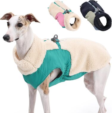 Зимовий теплий пуховик для собак з флісовою підкладкою, вітронепроникна куртка для холодної погоди з отвором для повідка (Бежевий, XL)