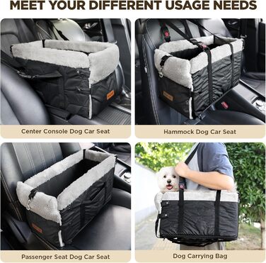 Автокрісло для собак з PU-шкіри, Рожеве (Чорне PU-шкіра)