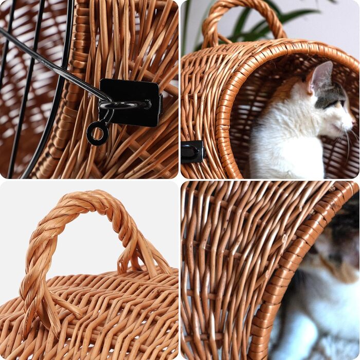 Транспортний кошик для тварин KADAX: плетений кошик-переноска для котів та інших домашніх улюбленців (40x49 см)