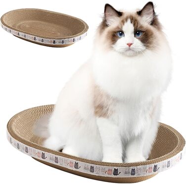 Кігтеточки для котів Rund: овальні, чашеподібні, з картону, S, M