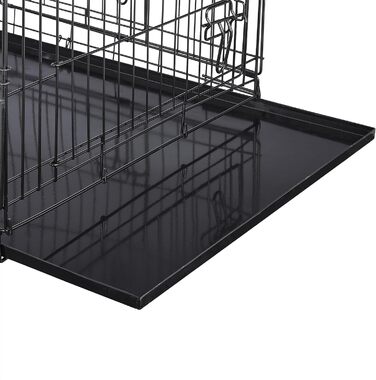 Клітка для собак Relaxdays: зручна переноска для дому та автомобіля, сталь, чорна (87x122x80 см)