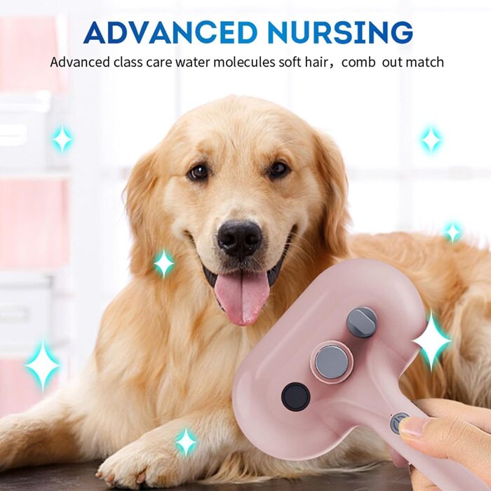 Щітка для котів Sylswx з парою, 3 в 1, для довгої та короткої шерсті, також для собак, проти статичної електрики та ковтунів (рожева)