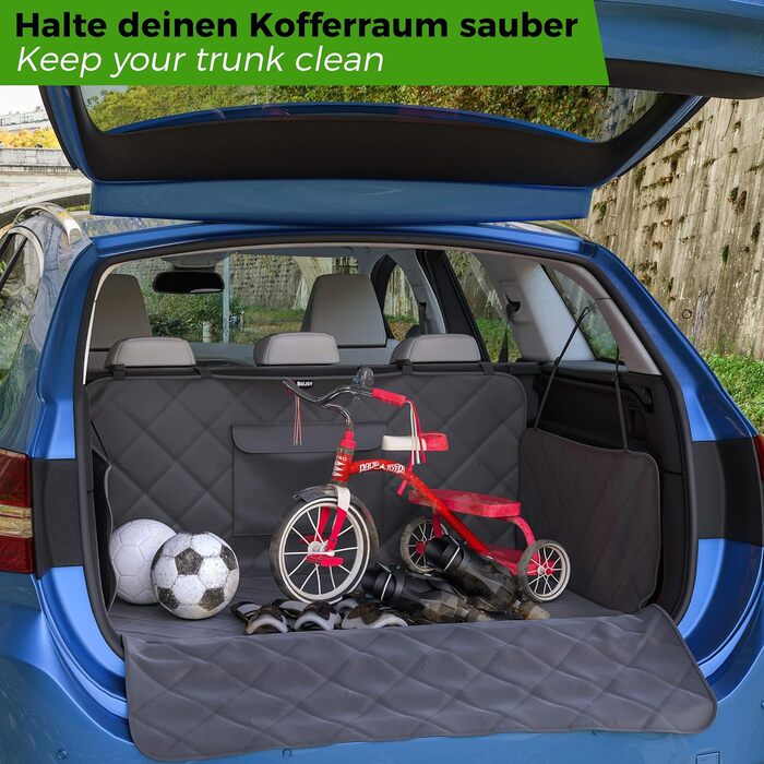 Захист для багажника автомобіля BELISY для собак: водовідштовхувальний килимок з захистом бокових стінок та краю вантажного відсіку, антиковзаюча поверхня, 185 x 101 x 35 см. Преміум якість, універсальний розмір.