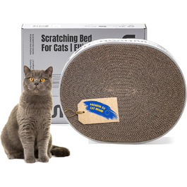 Кігтеточка-ліжко для котів з картонної коробки, 42 см, з котячою м'ятою