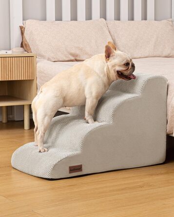 Сходинки для собак та котів до ліжка/дивану, 4-ступеневі, сірого кольору, 44.2 см, зручні та довговічні