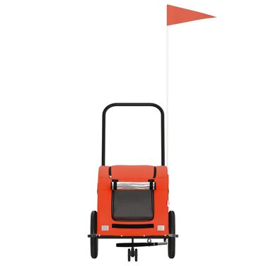 Візок для собак, велосипедний причіп для собак, середніх собак, цуценят та котів, оранжевий та сірий, Oxford-Gewebe, метал