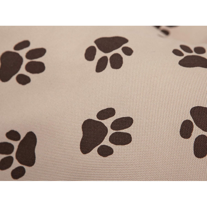 М'який лежак для собак, лежанка-софа для тварин, подушка для собак, корзина для собак, м'яке ліжко для собак, 90 x 60 см, бежевий, R1, з принтом лапок