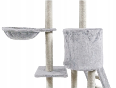 Когтеточка-вежа для котів Pet HOBBY, сіра, 101-160 см, 5 рівнів, сизаль