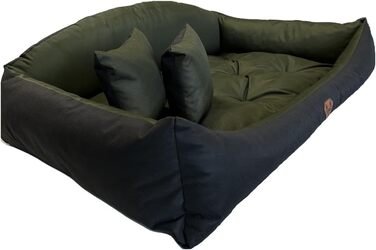Ортопедичне ліжко для собак Dogs4Life: м'яке, миється, з можливістю персоналізації імені. Розміри S-XXL, колір хакі.