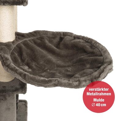 Дряпка для котів JAMAXX Premium XXL 165 см, надміцна, товщина стовбура 9 см, товста основа 3 см, м'який плюш, сіро-коричнева