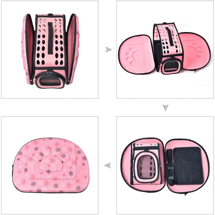 Сумка-переноска для кота та собаки CiCixixi, рожева, 42x28x30 см, для маленьких собак до 7.5 кг, з регульованим плечовим ременем, ідеальна для подорожей