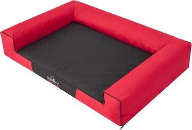Килимок для собак DOGGY, лежанка для собак, лежанка-кільце, лежанка для собак, подушка для собак, ліжко для собак, софа для собак, корзина для тварин, лежанка для собак, собача софа, матрац для собак: Червоний з чорним, XL - 100 x 66 см XL Червоний з чорн