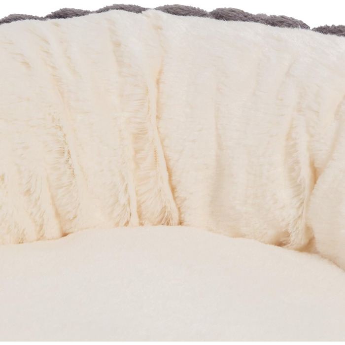 Корзина для собак Wallace & Jones Cameron, середнього розміру, овальна, пухнаста, антиковзаюча, антрацит-бежева, розмір M, 75 x 55 x 20 см