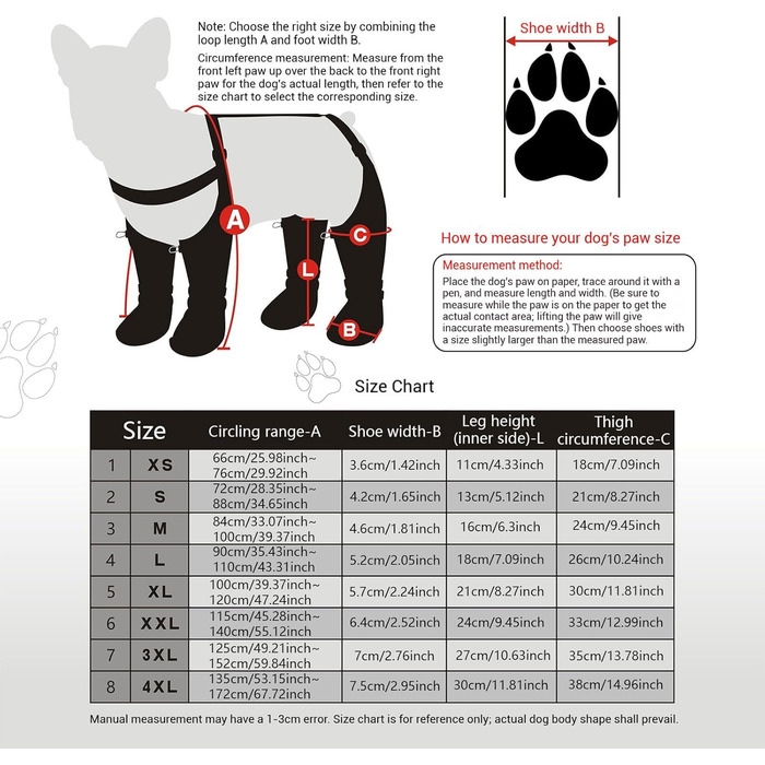 Чоботи для собак з підтримуючою конструкцією, водонепроникні чоботи-регулятори для цуценят, зимові чоботи-снігоступи, антибагряний костюм з чоботами, регульовані підтяжки (XS)